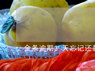 金条逾期3天忘记还款怎么办 金条逾期3天忘记还款怎么办