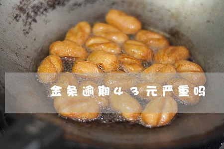 金条逾期43元严重吗