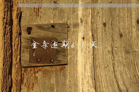 金条逾期61天 金条逾期61天