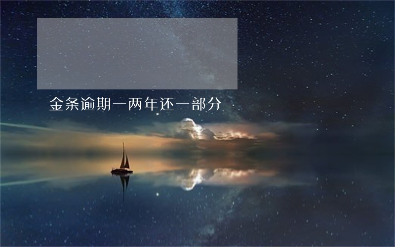 金条逾期一两年还一部分