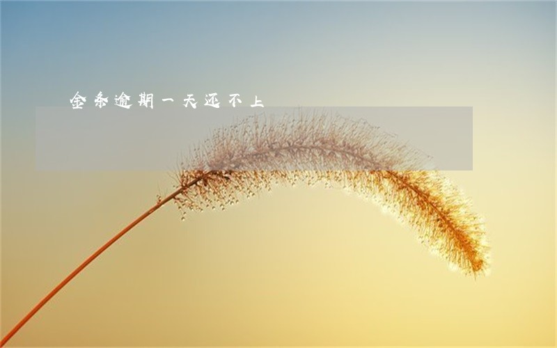 金条逾期一天还不上 金条逾期一天还不上