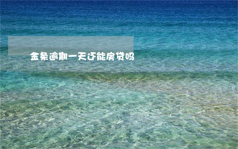 金条逾期一天还能房贷吗 金条逾期一天还能房贷吗