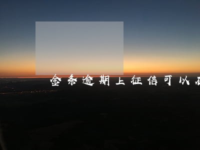 金条逾期上征信可以在贷款吗 金条逾期上征信可以在贷款吗
