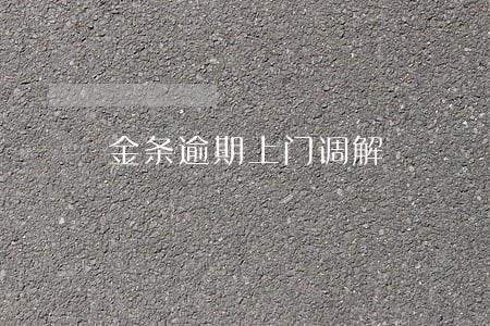 金条逾期上门调解 金条逾期上门调解