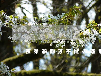 金条逾期了不能办理信用卡了