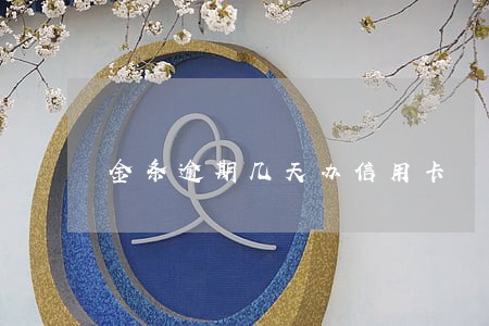 金条逾期几天办信用卡 金条逾期几天办信用卡