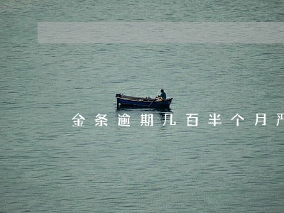 金条逾期几百半个月严重吗 金条逾期几百半个月严重吗