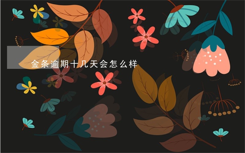 金条逾期十几天会怎么样 金条逾期十几天会怎么样