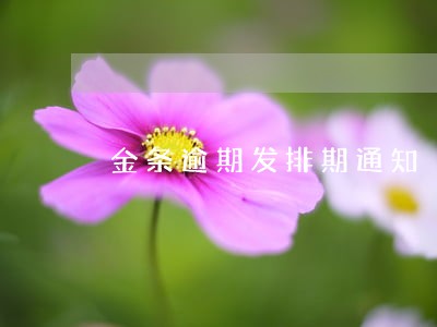 金条逾期发排期通知 金条逾期发排期通知
