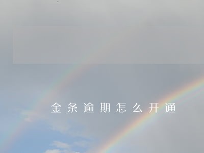 金条逾期怎么开通 金条逾期怎么开通