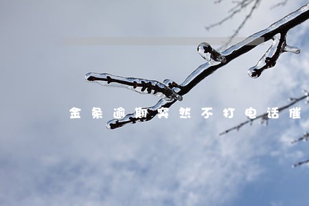 金条逾期突然不打电话催收了 金条逾期突然不打电话催收了