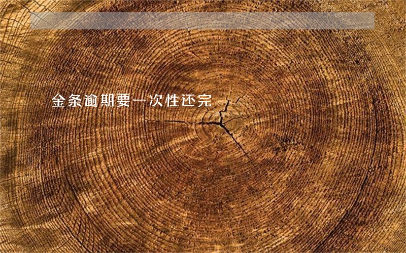 金条逾期要一次性还完 金条逾期要一次性还完