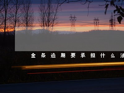 金条逾期要承担什么法律责任 金条逾期要承担什么法律责任