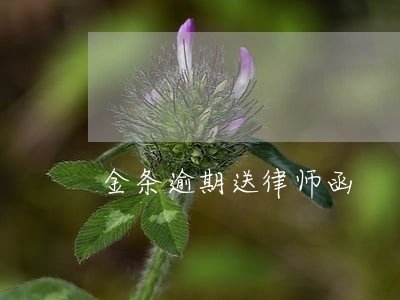 金条逾期送律师函 金条逾期送律师函