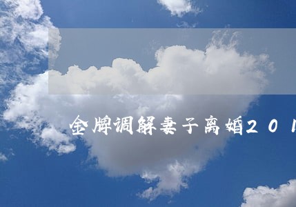 金牌调解妻子离婚2019 金牌调解妻子离婚2019