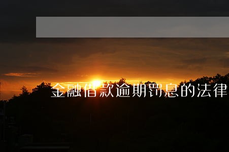 金融借款逾期罚息的法律规定 金融借款逾期罚息的法律规定