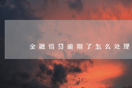 金融借贷逾期了怎么处理 金融借贷逾期了怎么处理