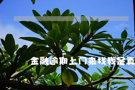 金融逾期上门来找我是真的吗 金融逾期上门来找我是真的吗