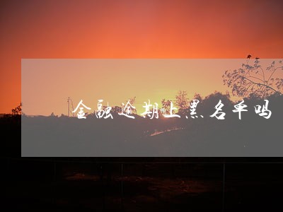 金融逾期上黑名单吗 金融逾期上黑名单吗