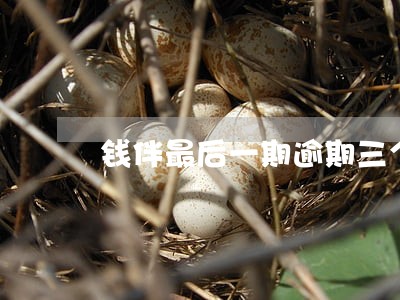 钱伴最后一期逾期三个月 钱伴最后一期逾期三个月