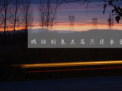 钱站利息太高只还本金可以吗 钱站利息太高只还本金可以吗