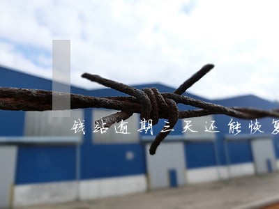 钱站逾期三天还能恢复吗 钱站逾期三天还能恢复吗