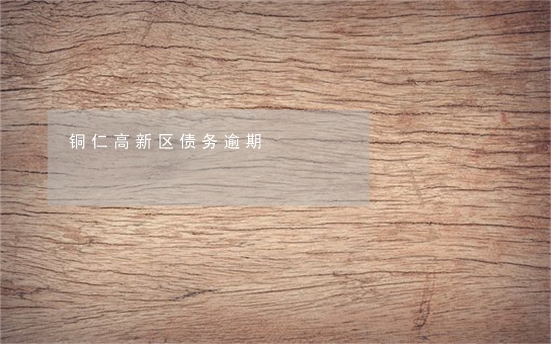 铜仁高新区债务逾期 铜仁高新区债务逾期