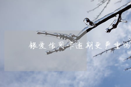 银爱信用卡逾期更严重吗 银爱信用卡逾期更严重吗