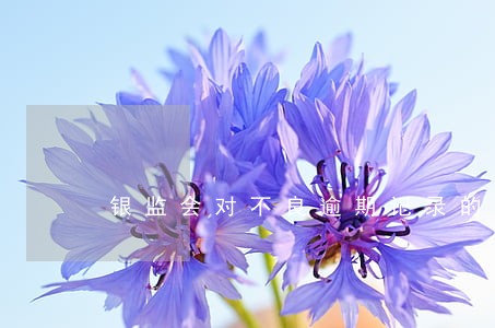 银监会对不良逾期记录的规定 银监会对不良逾期记录的规定