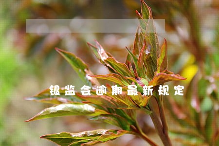 银监会逾期最新规定 银监会逾期最新规定