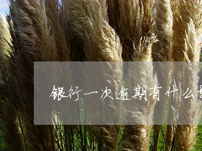 银行一次逾期有什么影响 银行一次逾期有什么影响
