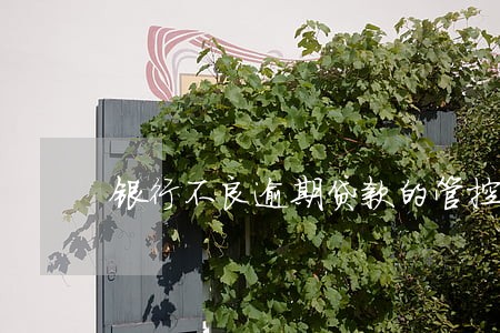 银行不良逾期贷款的管控 银行不良逾期贷款的管控