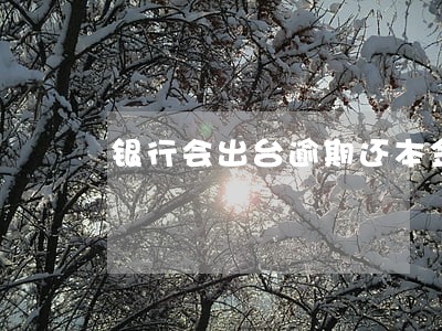 银行会出台逾期还本金政策 银行会出台逾期还本金政策