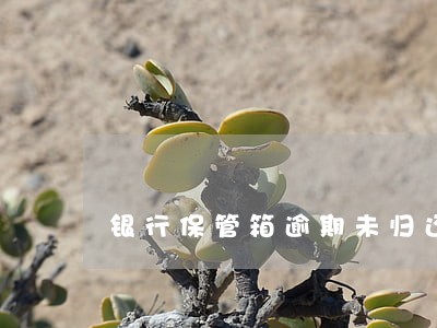 银行保管箱逾期未归还钥匙 银行保管箱逾期未归还钥匙
