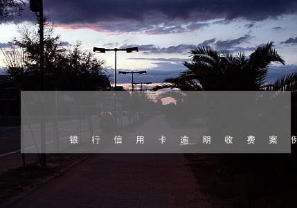 银行信用卡逾期收费案例 银行信用卡逾期收费案例