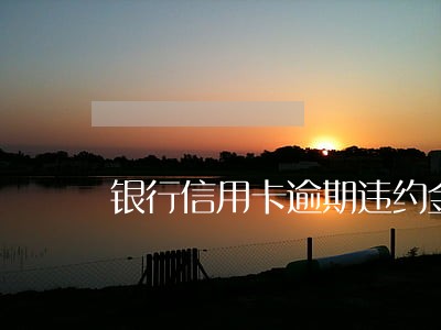 银行信用卡逾期违约金 银行信用卡逾期违约金