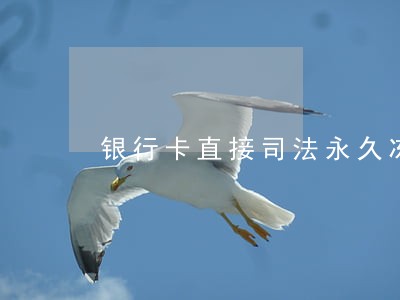 银行卡直接司法永久冻结 银行卡直接司法永久冻结