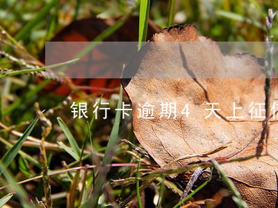 银行卡逾期4天上征信吗 银行卡逾期4天上征信吗