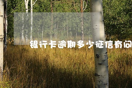 银行卡逾期多少征信有问题 银行卡逾期多少征信有问题
