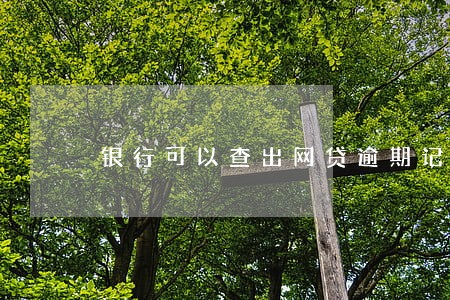 银行可以查出网贷逾期记录 银行可以查出网贷逾期记录