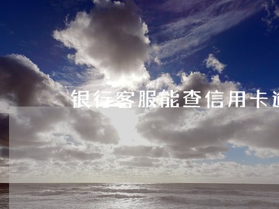 银行客服能查信用卡逾期记录吗 银行客服能查信用卡逾期记录吗