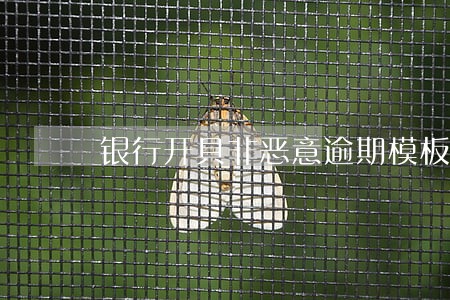 银行开具非恶意逾期模板 银行开具非恶意逾期模板