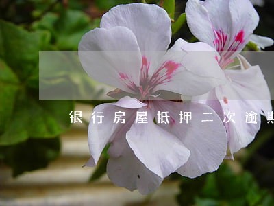 银行房屋抵押二次逾期怎么办 银行房屋抵押二次逾期怎么办
