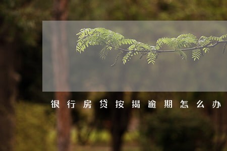 银行房贷按揭逾期怎么办 银行房贷按揭逾期怎么办