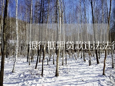 银行抵押贷款违法法律规定