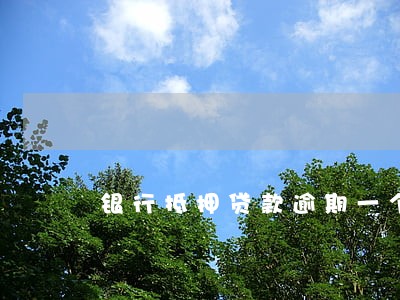 银行抵押贷款逾期一个月 银行抵押贷款逾期一个月