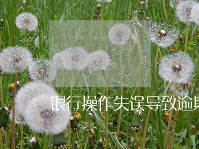 银行操作失误导致逾期 银行操作失误导致逾期