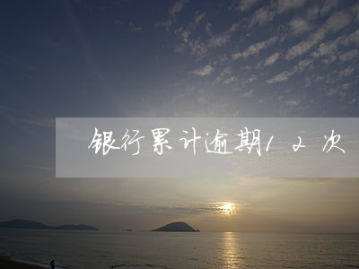 银行累计逾期12次 银行累计逾期12次