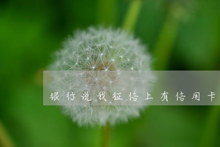 银行说我征信上有信用卡逾期