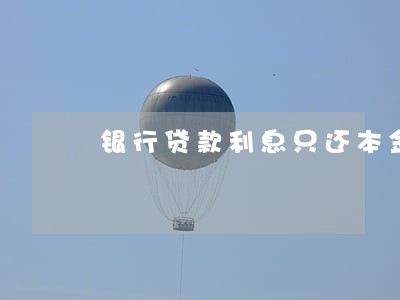 银行贷款利息只还本金 银行贷款利息只还本金